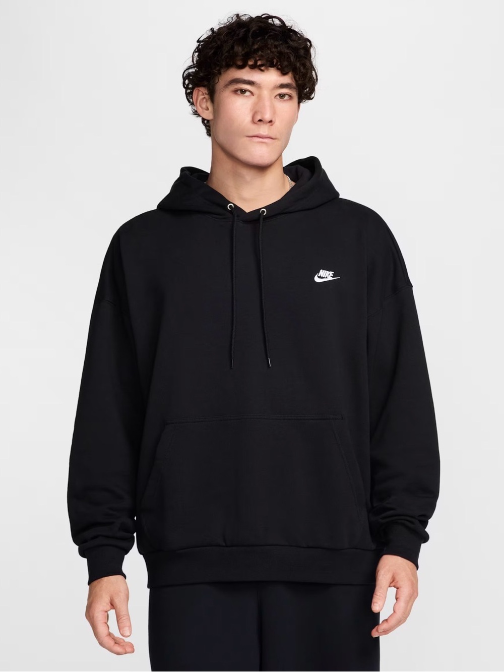 Nike Black Pullover Hoodie with White Swoosh